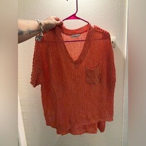 MACARON Vibrant Orange Knit Top